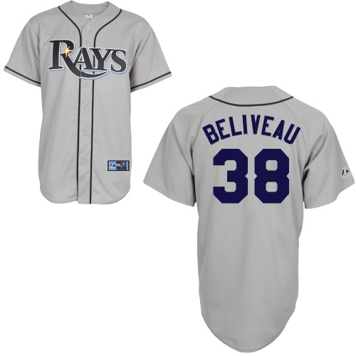 Jeff Beliveau #38 mlb Jersey-Tampa Bay Rays Women's Authentic Road Gray Cool Base Baseball Jersey